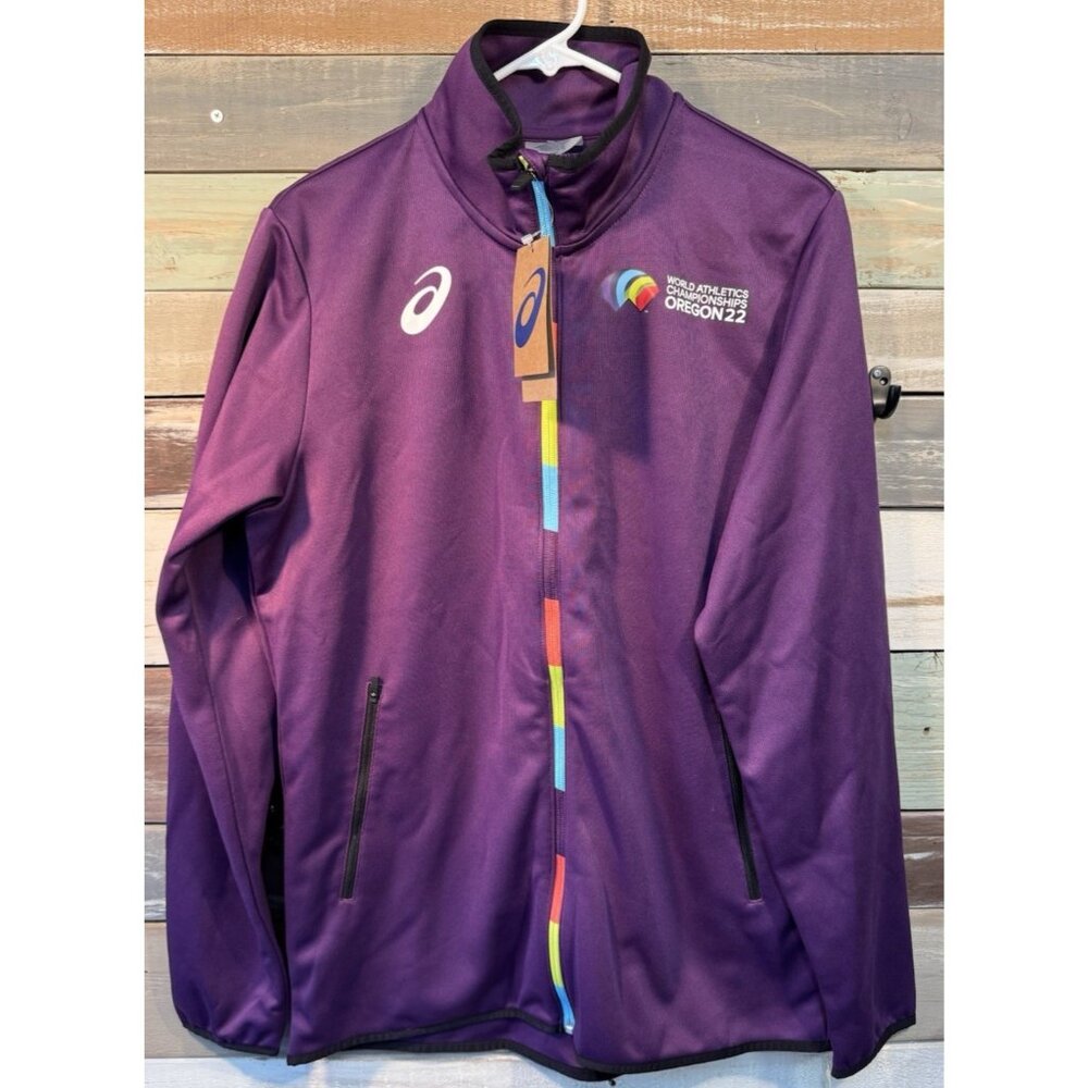 Asics Purple World Athletics Championships Oregon 22 Full Zip Jacket Medium NWT